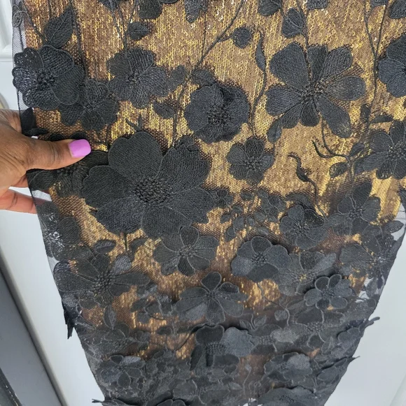 $268 Eliza J Women's Floral-Appliqué Sequinned Dress Sz 2 NWT Cocktail Glam - Picture 9 of 16